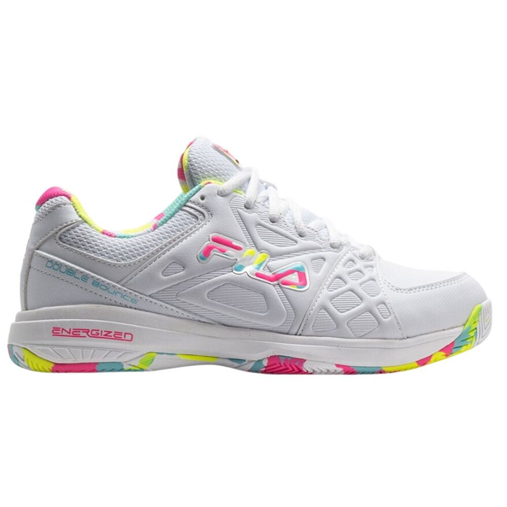 FILA Womens Double Bounce 3 Pickleball Athletic Shoes Size 11 White Neon NWOB